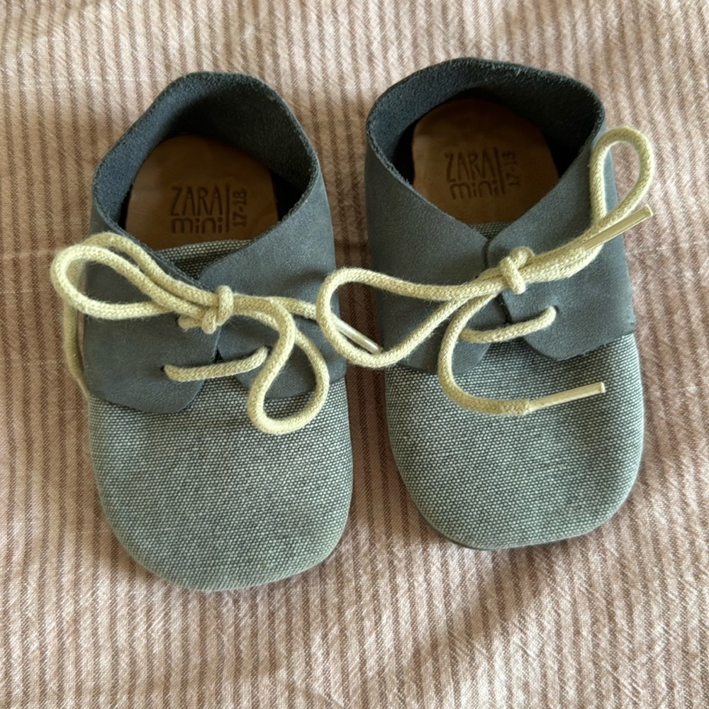 Baby shoes, zara mini, 17-18 (3-9m), color blue jean/ light blue